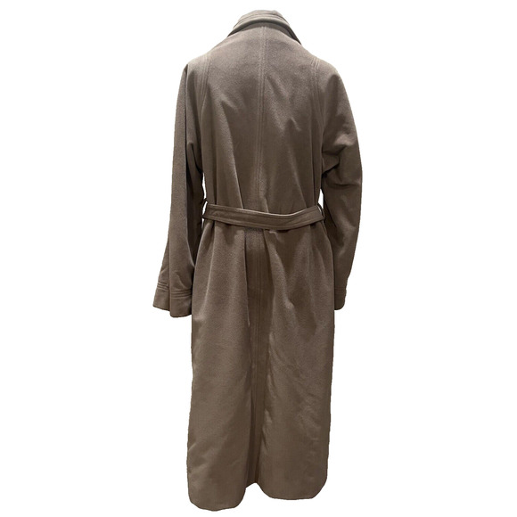 Vtg 70s Juli de Roma Tan Belted Over Coat 10 Kajjmir Man Made Cashmere Classic - Picture 2 of 14
